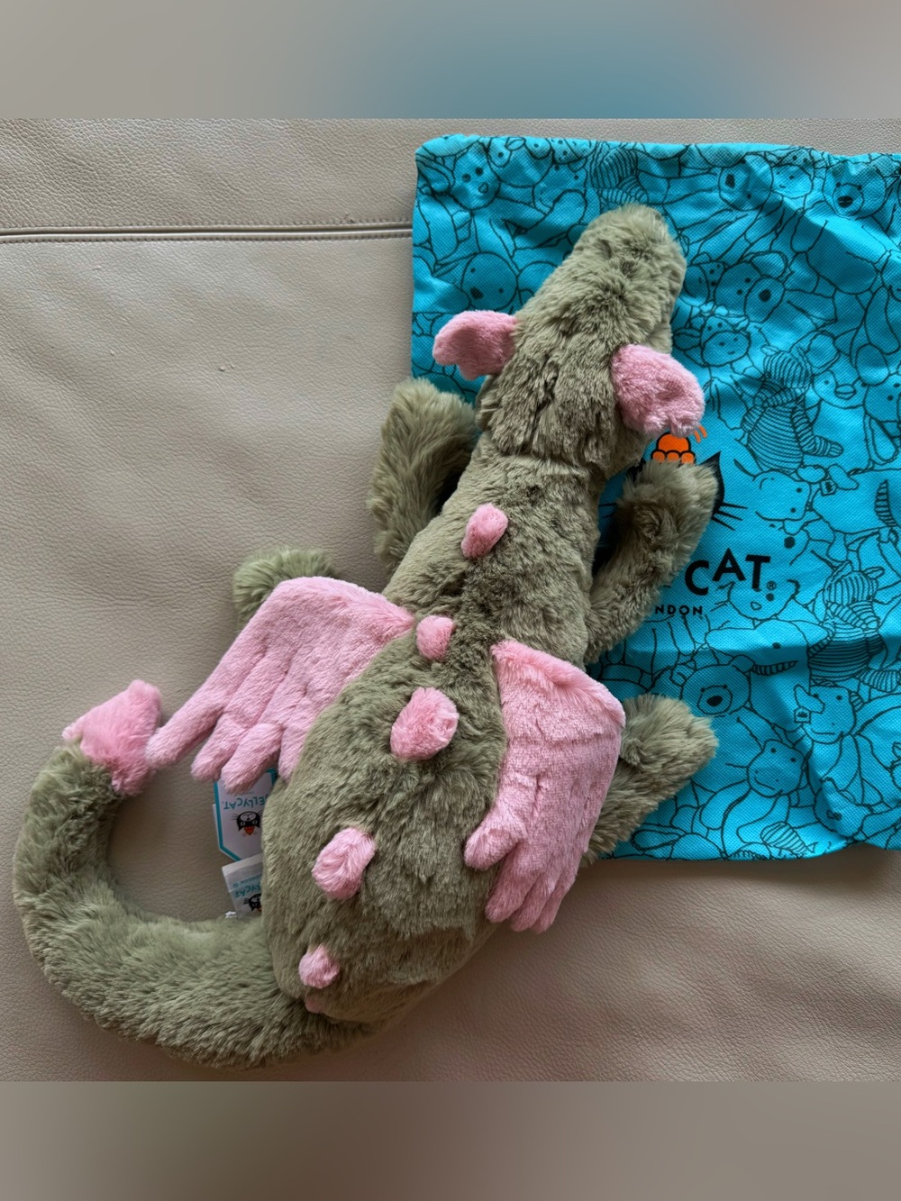 NWT Jellycat Large Malachy Matcha Green & Pink Dragon - 💯 Authentic - US Seller